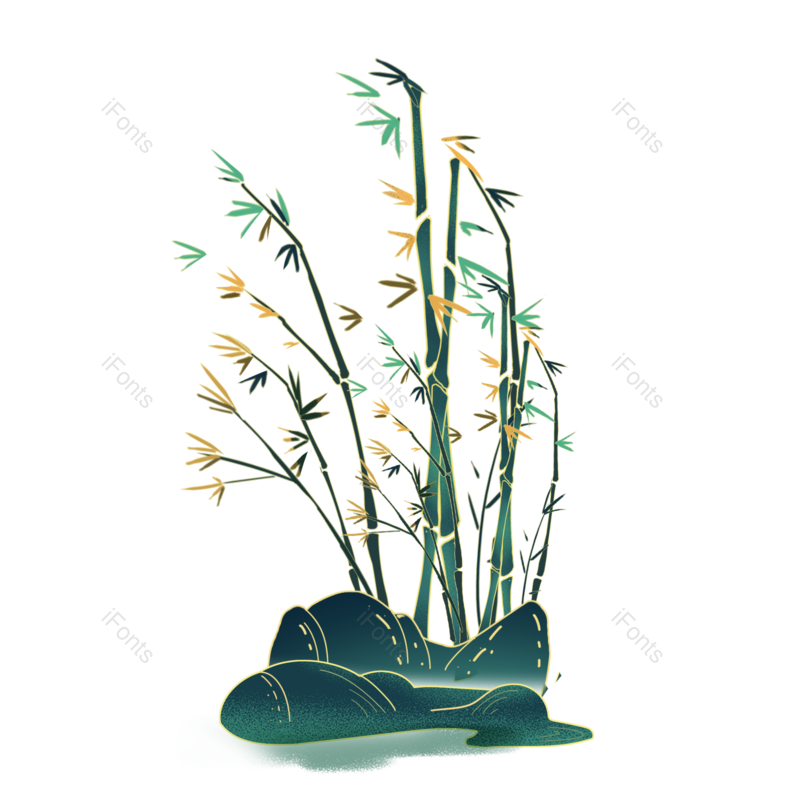 中国风图片,竹叶元素,绿色竹子PNG,植物素材免抠素材